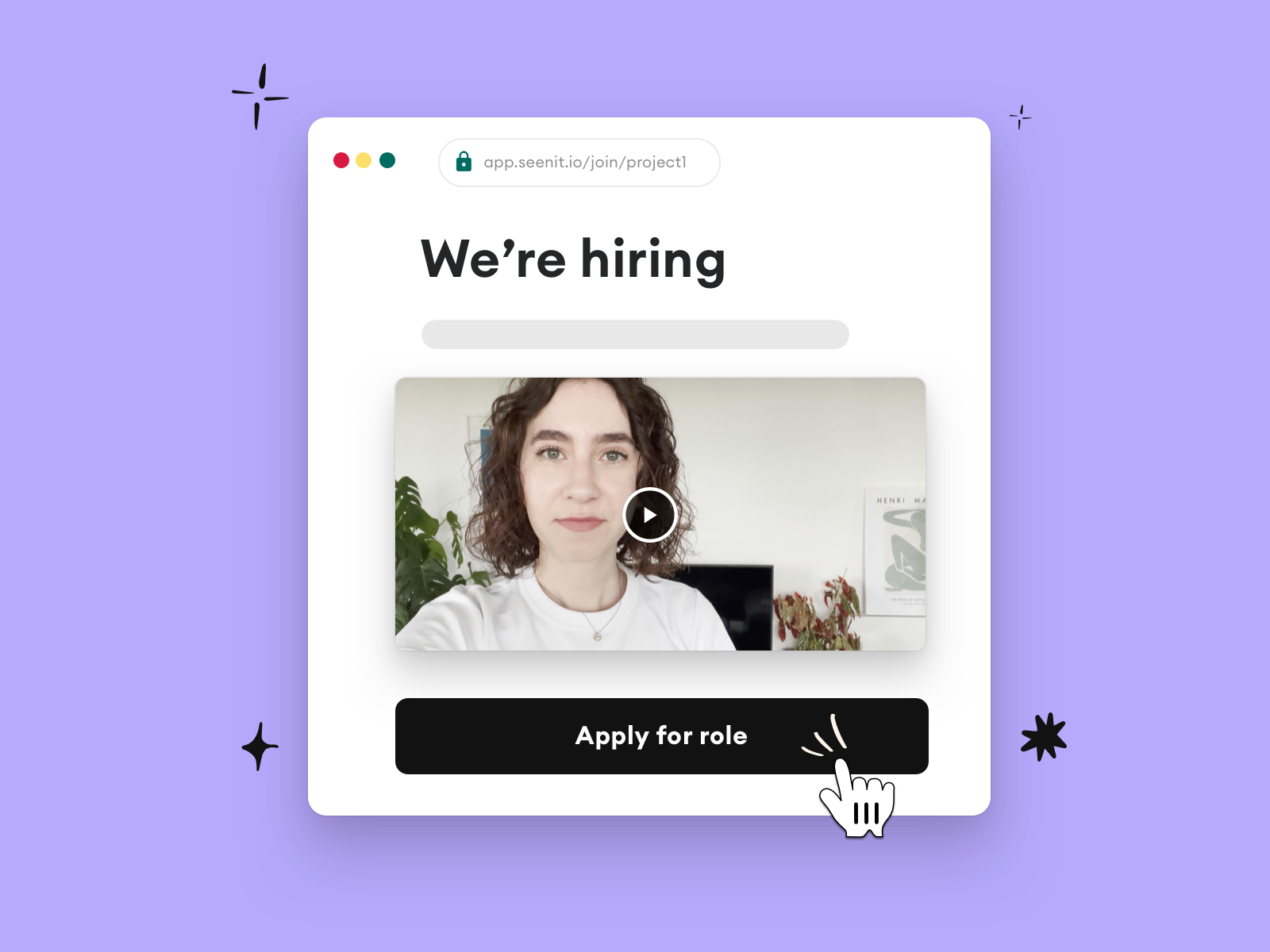 Graphic showing a job post with a video